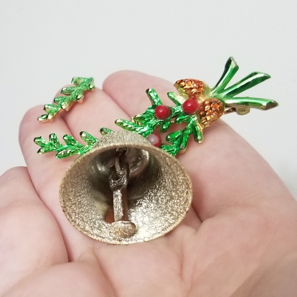 Fun vtg jingle bell earrings w damaged brooch - Picture 11 of 11